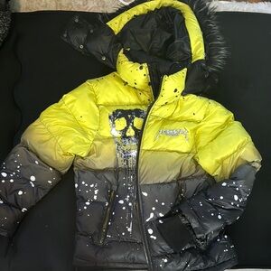 Rockstar Yellow and Black Puffer Jacket